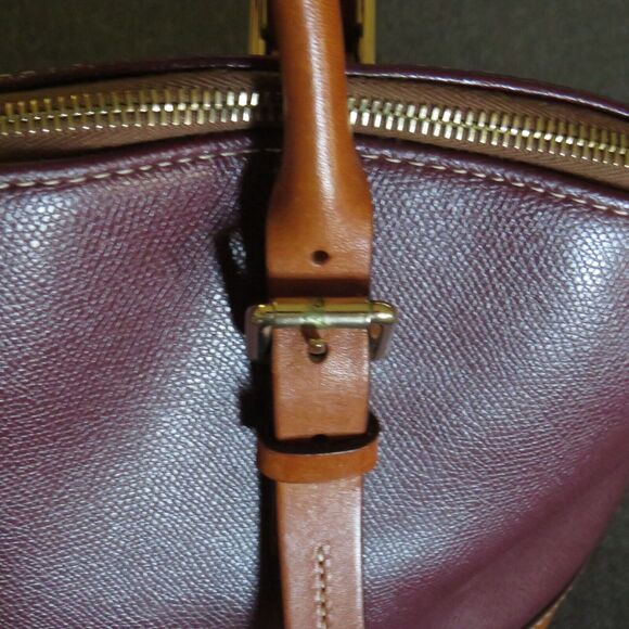 Dooney & Bourke Two Tone Leather Large Satchel Bag Purse - Picture 9 of 14